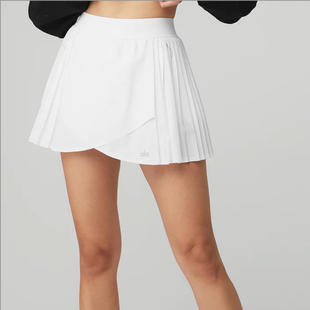 Alo Yoga White Aces Tennis Skirt In Large - New